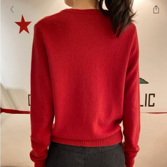 Brandy Melville Amalie red wool button up cardigan - Picture 4 of 14